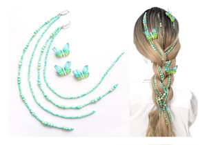 SINNKY Imitation Pearl Hair Clips - Long Hair Extension Chain, Braiding & DIY Fashion Accessories, Masquerade & Halloween Headgear for Women and Girl