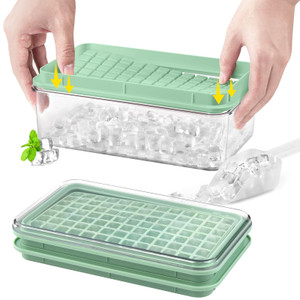 Longzon Mini Ice Cube Tray with Lid and Bin, 273 Pcs Ice Cube Trays for Freezer, Ice Cube Mold, Ice Molds Spill-Resistant Removable Lid & Ice Scoop,