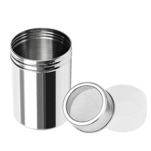 ZUIHUI Powder Sugar Shaker Duster with Lid, Fine Mesh Shaker Powder Cans for baking soda Cocoa Cornstarch Coffee Flour ect(1 Pack)