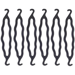 6 Pieces Plastic Bun Maker Curler/Hair Twist Braid Tool with Magic Roll Clips