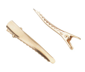 Metal Gold Color Single Prong Alligator Hair Clip for DIY Craft Women Girl Hair Decoration (45mm)