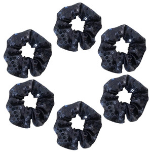 6 Pack Sparkly Sequin Cheer Team Scruncci Slap Bracelet Sleepover Party Hair Scrunchies Ponytail Holder Elastic Hair Bands Scrunchy Hair Ties Hair Ac