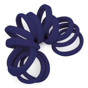 Cyndibands Seamless Hair Ties - Navy Blue - Gentle Hair Ties No Damage, Standard Size 1.5 Inch, Soft and Stretchy Nylon Fabric Ponytail Holders - 12