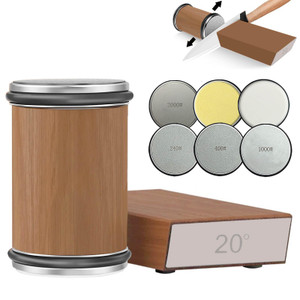 Rolling Knife Sharpener Kit, Rolling Knife Sharpener with 4 Diamond & 2 Corundum Discs,15 & 20 Degree Magnetic Angle for Kitchen Knives,Work Sharp Ki