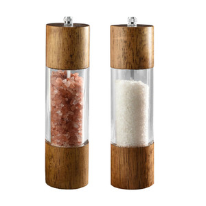 Nedyfix Acacia Wood Salt and Pepper Grinding Machine, Durable Ceramic Grinding, Manual Steel Ring Grinding Machine with Adjustable Thickness