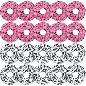 20 Pcs Dance Hair Scrunchies Dance Gift Gymnastics Elastics Hair Ties Accessories for Gymnast Dancer Ballet Team Women (Ballet Pattern, White, Pink)