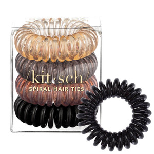 Kitsch Spiral Hair Ties for Women - Creaseless and Dent-free Coil Hair Ties No Damage, Phone Cord Coils | Made of Flexible and Durable Plastic | Idea