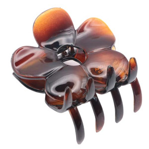 Parcelona French Big Flower 2 3/4" Celluloid French Hair Clip No Slip Grip Covered Spring Hair Jaw Claw Clips Durable Styling Women Hair Accessories,