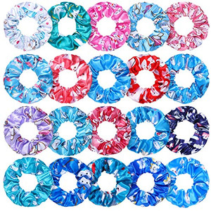 WILLBOND 20 Pieces Dental Hygienist Gifts Dental Assistant Hair Scrunchies for Women Hygiene Ponytail Teeth Pattern Hair Scrunchies for Women Nurse
