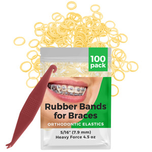Orthodontic Rubber Bands for Braces - Premium Quality Elastic Teeth Rubber Bands for Braces, Fix Tooth Gaps, Dreadlocks, Includes Free Elastic Placer