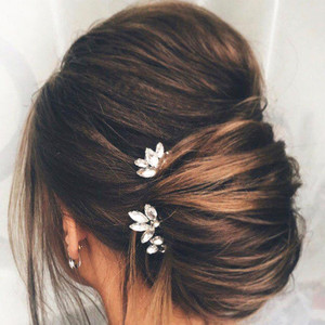 EARENT Rhinestone Wedding Hair Pins Silver Bride Hair Accessories for Women
