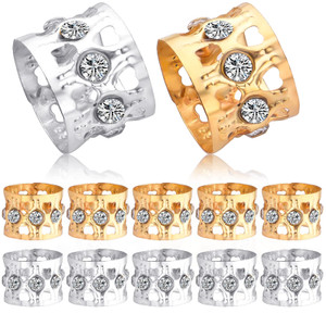 50pcs Rhinestone Dreadlocks Beads Alloy Hair Ring Decoration Braiding Hair Braid Cuff Clip Beard Hollow Heart Tube Beads Accessories for Women Men, G