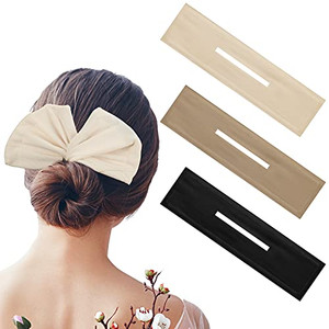 3 Pieces Hair Bun Maker for Women French Hairstyle Twist Donut Flexible Former Accessories Lazy Curler for Women Long Hair Styling(Black, Beige, Khak