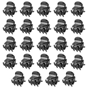 AUEAR, 24 Pack Mini Jaw Clips Plastic Hair Claw for Girls and Women Black Small
