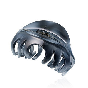 Rosette Large Chic Styling Glass Hair Claw Clip, Organic Clamps Indoor Outdoor Hair Grip Hairpins Barrettes for Thick Hair (Gray)