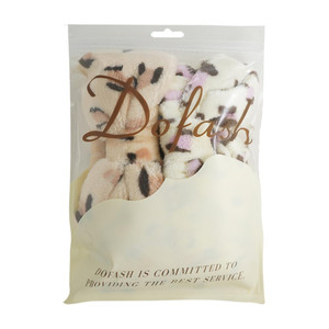 Dofash Bow Makeup Cosmetic Shower Elastic Hair Band Hairlace Headband Beauty Cute Spa Headbands for Women (Leopard Grain ?Black And Pink) 2Pcs