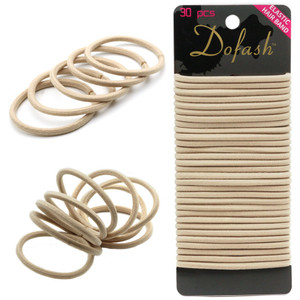 Dofash Hyper Elastic Hair Ties, 30 PCS Beige Hair Bands for Women's Hair, Blonde, Reusable, Nylon, Quick Stretch and Restore, Smooth Junction, Durabl