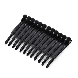 Drayas 12Pcs/set 3.7 Inches Metal Hair Clips for Styling and Sectioning,Dividing Duck Bill Clips with Prevent slippery Holes, Professional Salon Hair