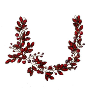 Sither Crystal Headband for Party Bridal Hair Band for Women Wedding Crystal Hair Accessories for Bride Headpiece for Party Prom Gift (red)