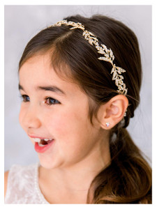 SWEETV Flower Girl Headpiece for Wedding Headband Princess Hair Accessories Little Girls Toddler Kids Crystal Hair Bands for Birthday Party Photograp
