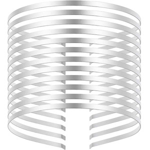 Onwon 12 Pieces Smooth Metal Headbands Frames in Silver Tone for DIY Tiara Base Blank Hairband Silver Plated Head Bands 5mm