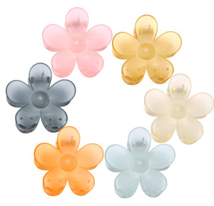 Big Hair Claw Clips Matte Flower Hair Clips Non Slip Cute Hair Catch Barrettes Jaw Clamps 6 Colors for Medium Thick Hair Women Girls 6PCS (matte colo