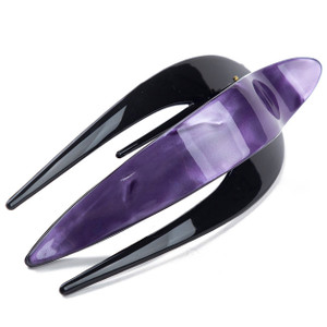 Prettyou Handmade Celluloid French Design Tortoise Shell Barrettes Side-slide Opening Duck Luxury Fashion Accessories Hair Clip Claw for Women (B)