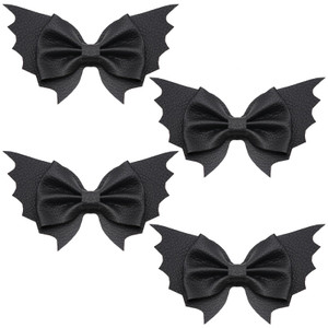 4 Pcs Halloween Bat Hair Clips Bat Bow Bowknot Barrettes Black Animal Headpiece Women Hair Pins Hairpins Hairclips Cute Holiday Festival Parade Cospl