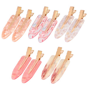 Magicsky 10PCS No Bend Hair Clips for Styling, Acrylic Resin Flat Clip, No Crease Curl Small Pin, Bang Seamless Hair Barrette Tool for Makeup-Hairsty