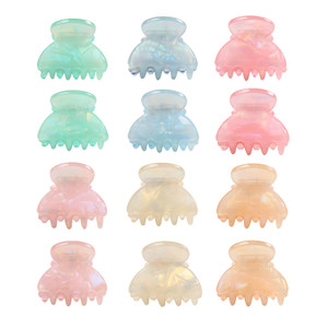 Mistofu 12Pcs Small Hair Claw Clips - Mini Hair Claw Clips for Girls and Women-Stylish Thin Hair Accessories Classic Hair Clips for Easy Styling-smal
