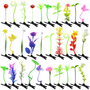30 Pcs Bean Sprout Hair Clips, Tianhoudeger Mixed Style Plant Hairpins Flower Hair Clip Little Grass Barrette Mushroom Butterfly Headwear Hair Access