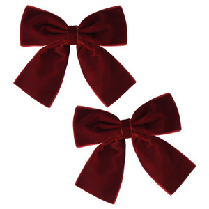2PCS Velvet Hair Bows Red Hair Ribbon Clips 4" Big Fall Alligator Clips Hair Accessories for Women Girls Toddlers Kids Baby