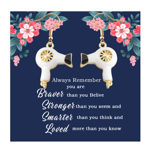 MYOSPARK Hair Stylist Gift Hair Dryer Earrings Hairdresser Gift Hair Stylist Jewelry Stylists Graduate Gift Cosmetology Gift (Hair Dryer Earrings)