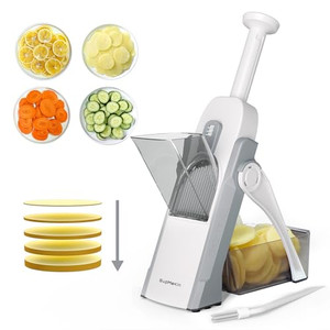 SupMaKin Safe Mandoline Slicer for Kitchen, Potato Slicer for Chips, Vegetable & Food Cutter,Thickness Adjustable 0.1-8 mm, Kitchen Faster Slice Arti