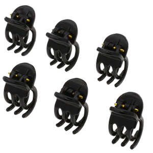 Camila Paris CP2392 French Hair Clip for Women, Set of 6 Extra Small Black, Girls Hair Claw Clip Jaw Fashion Durable Styling Hair Accessories for Wom