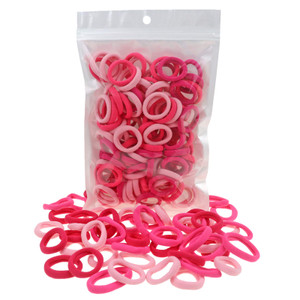 100 Pack Pink Color Nylon Elastics Hair Bands for Baby Girls' Small Hair Ropes