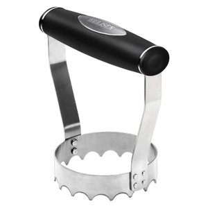 HULISEN Cutlery Serrated Food Chopper, 3 Inch Stainless Steel Manual Hand Chopper with Grip Handle & Serrated Tooth Edge, Handheld Chopper, Chop Cabb