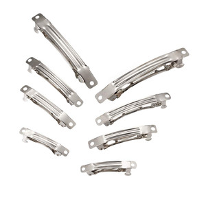 100Pcs Iron Blank French Barrette Hair Clip 4 Sizes 39/51/59/78mm Long Platinum for DIY Hair Accessories Making