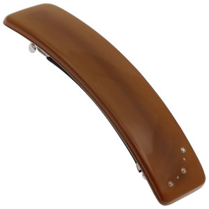 Camila Paris CP3443 French Hair Barrette Clip for Girls, Caramel, Rubberized Automatic Clasp Strong Hold Grip Hair Clips for Women, No Slip and Durab