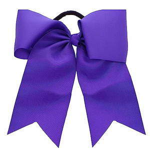 Purple Jumbo Bow Pony with Tails