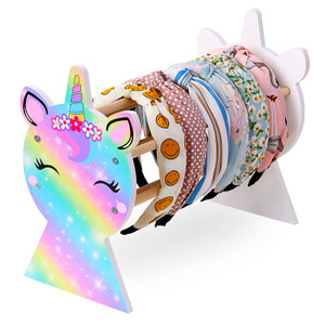 Basumee Girls Headband Holder Organizer Hair Hoop Headband Display Stand Unicorn Hairband Stand Organizer Headband Storage Home Room Decors for Girls