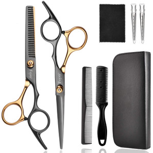 Hair Cutting Scissors Kit, Fcysy Professional Barber Shears Set with Hair Scissors Thinning Shears, Tijeras para Cortar Cabello Haircutting Sheers Ha