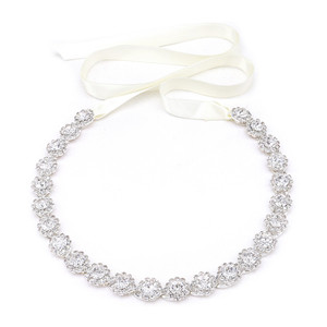 Oriamour Crystal Wedding Headband Bridal Headpiece Rhinestone Bridal Hair Accessories For Brides Flower Girl Bridesmaids Silver