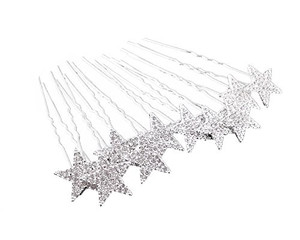 yueton 10pcs Bling Rhinestone Star Wedding Bridal Crystal Hair Pins Clips Women Headwear Hair Accessories