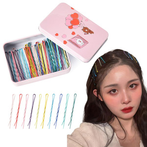 50 Pcs Bobby Hair Pins for Women Thick Thin Hair with Cartoon Barrette Bobby Pin Storage Box Hairpins Hair for Women Girls Short Long Hair Styling Pi