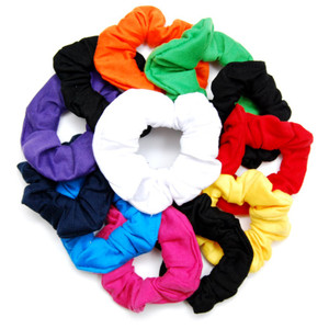 Luxxii 12 Pack - 4 inch Pretty Cotton Colorful Scrunchies Ponytail Holder Elastic Hair Bands