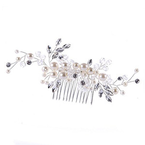 Urberry Bridal Flower Side Hair Clips Pearl Bridal Headpiece Wedding Accessories