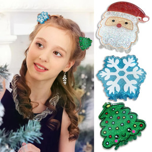 BASEMMAHER Christmas Snowflake Hair Claw Clips for Women Santa Claus Xmas Tree Hairpins Barrettes Tortoise Non-slip Strong Grip Clips Hair Accessorie