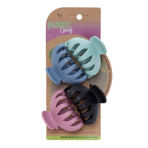 GOODY Planet Spider Claw Hair Clip, 4-Count - Assorted Bright Colors - Medium to Long Hair - Long-lasting & Will Not Slip - Pain-Free Hair Accessorie