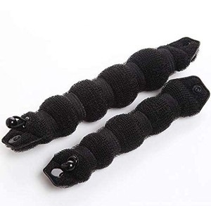 DNHCLL Set of 2 Black Magic Hair Styling Styler Hot Hair Donut Bun Ring Styler Maker for Women Lady Girls (1 large+1 small)